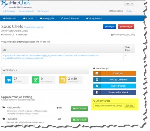 iHireChefs manage page